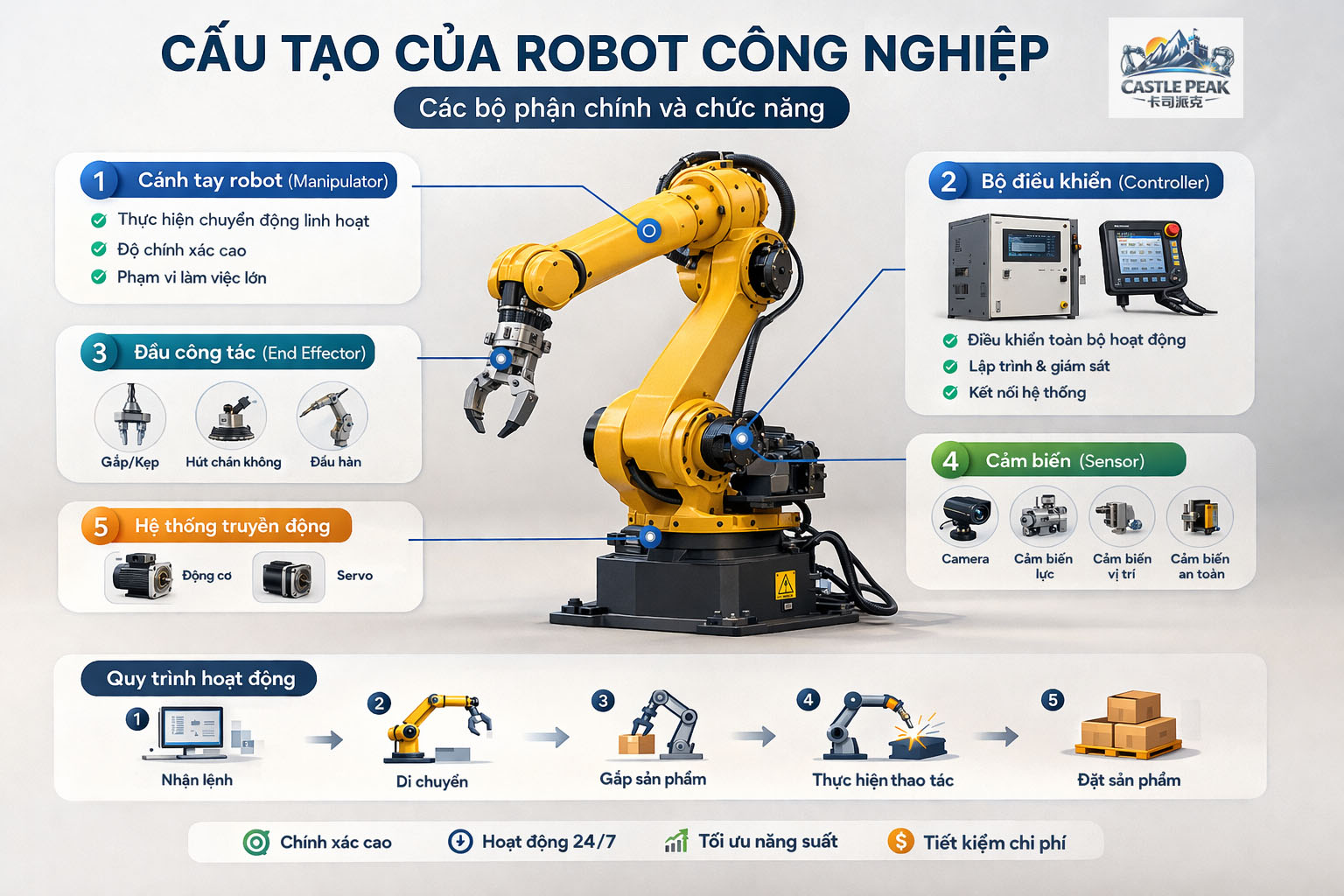 Robot công nghiệp là gì? Giải pháp tự động hóa giúp nhà máy tăng năng suất vượt trội